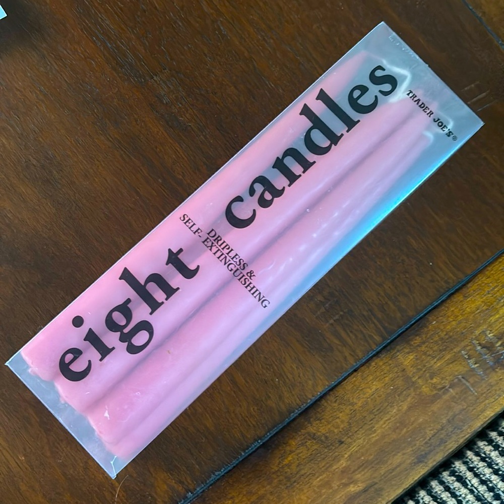 Trader Joe’s Set of 6 Pink Taper Candles